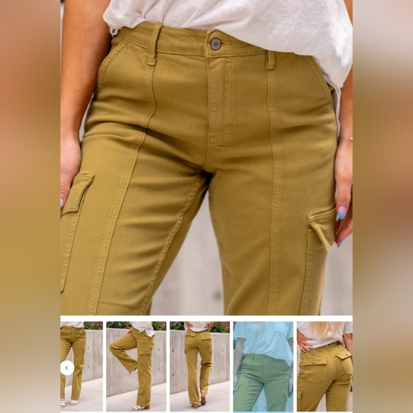 NWT JUDY BLUE VARIOUS SIZES SUPER STRETCHY GREEN CARGO JEANS - Picture 5 of 9